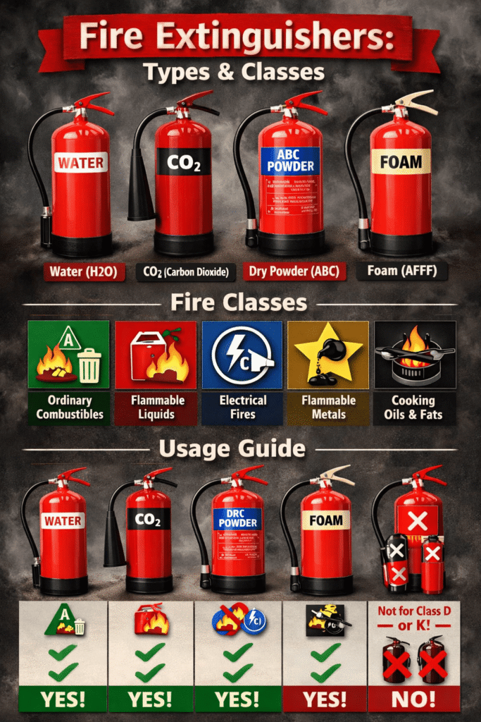 FireExtinguishers: Types, Classes fire extinguisher types & classes