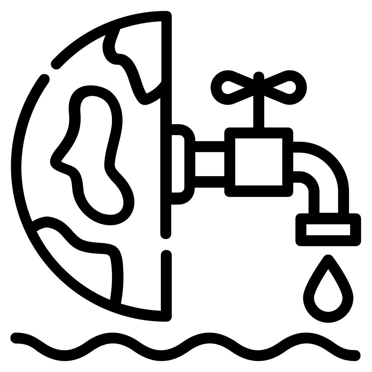 water scarcity icon in basic outline style
