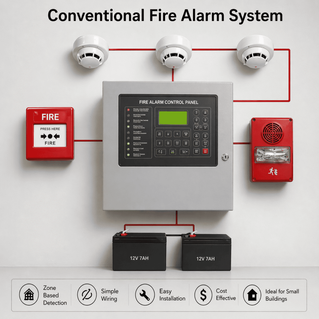 Addressable Fire Alarm vs Conventional Fire Alarm System Conventional-fire-alarm-system